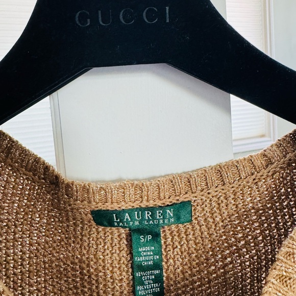 Iconic Ralph Lauren Rope Sparkly Gold Sweater - Picture 3 of 4